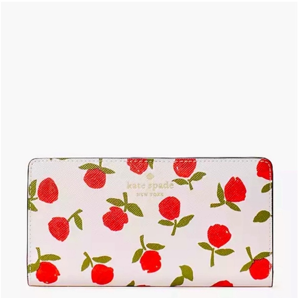 Kate Spade Rose Dana Large Slim Bifold Wallet - Picture 7 of 11